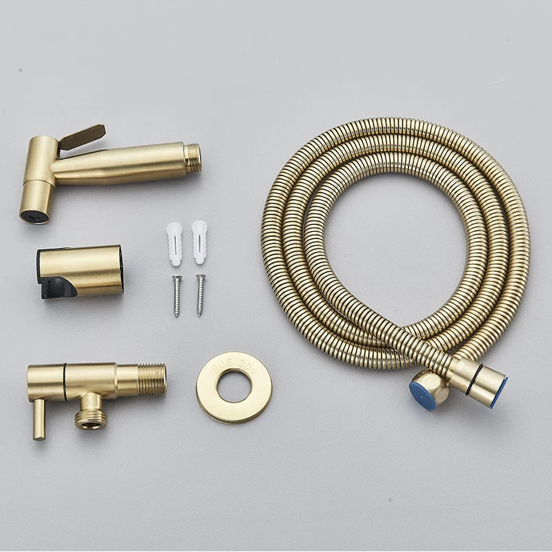 Handheld Toilet Bidet Sprayer With Brass Valve Stainless Steel
