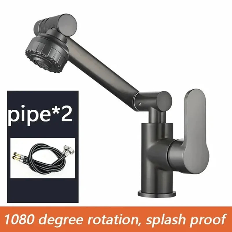 Bathroom Sink Faucet Basin Faucet 1080° Swivel Multifunction Cold and Hot Water Tap