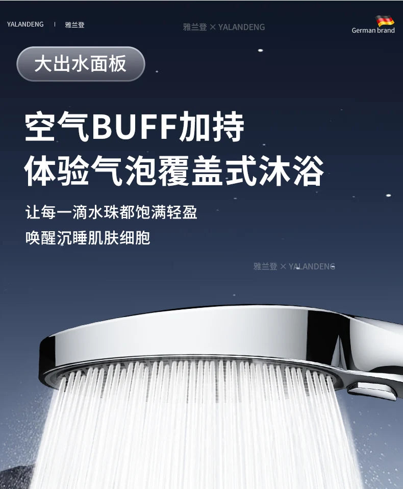 15CM Big Panel High Pressure Shower Head With Filter 3 Modes