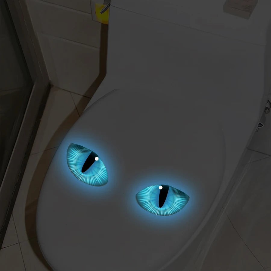 Luminous Blue Eye Wall Decals - Glow In Dark Toilet Stickers