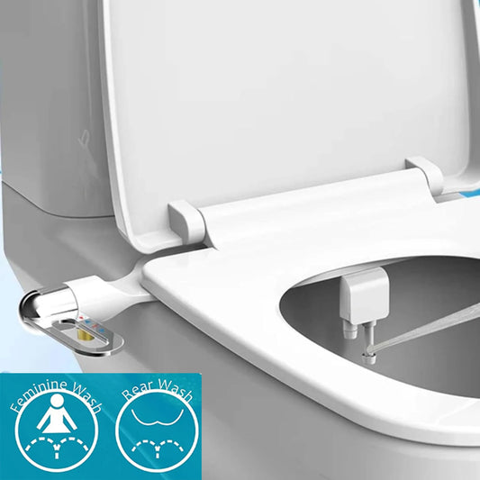 Bidet Toilet Seat Attachment Dual Nozzle Bidet Adjustable Water Pressure Non-Electric
