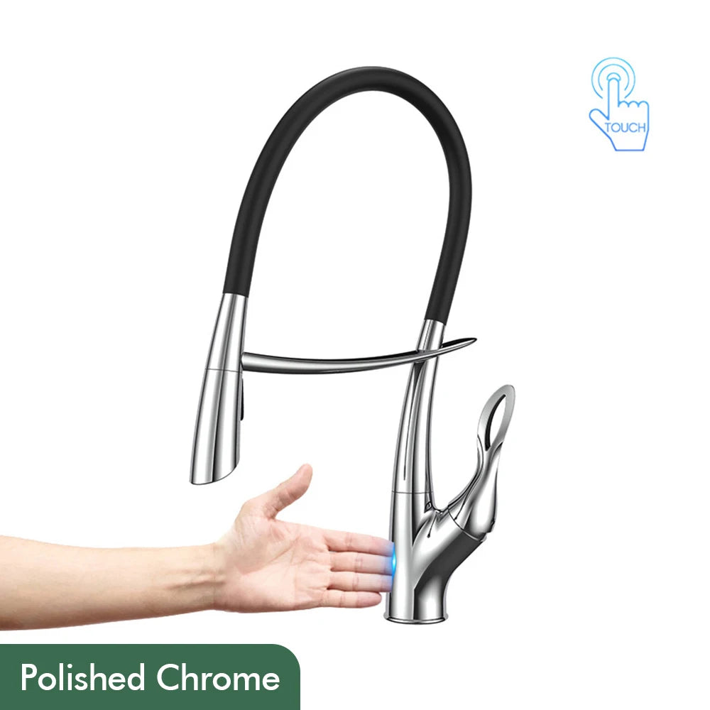 Pull Out Sensor Kitchen Faucet Single Handle Digital Display Intelligent Control