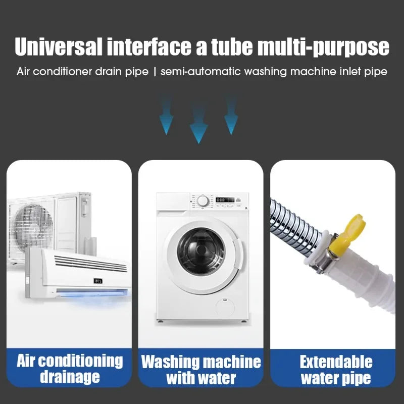 0.5/1/2/3M Washing Machine Draining Hoses Bendable Plastic Tube Faucet Extension Plumbing Hoses Air Conditioner Drain Hoses
