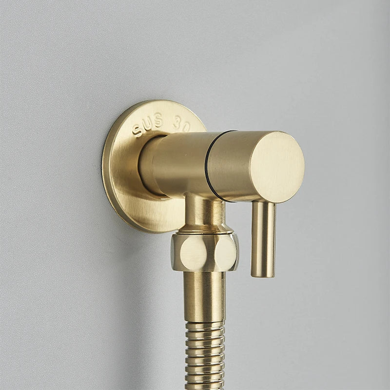 Handheld Toilet Bidet Sprayer With Brass Valve Stainless Steel