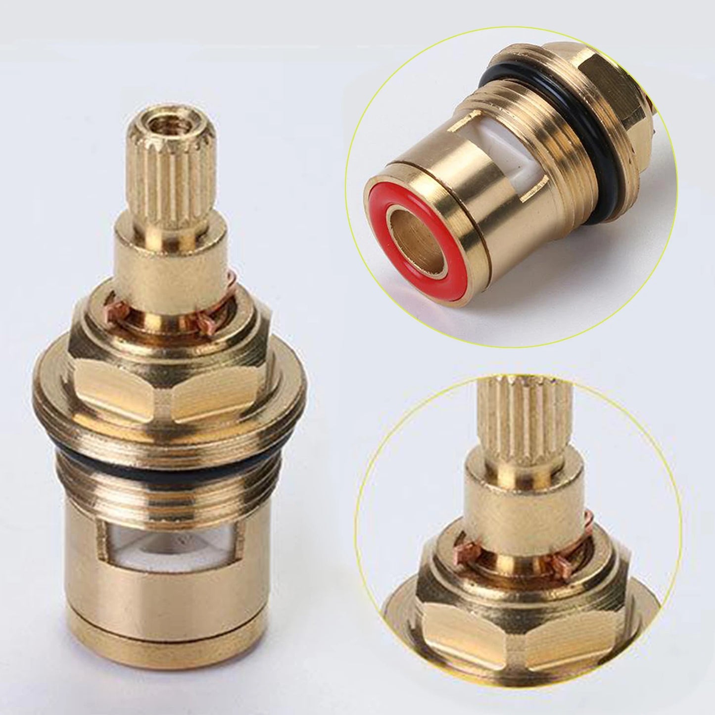 1/2pc Universal Replacement Tap Valves Brass Ceramic Disc Cartridge Inner Faucet Valve for Bathroom, Clockwise or Anti-clockwise