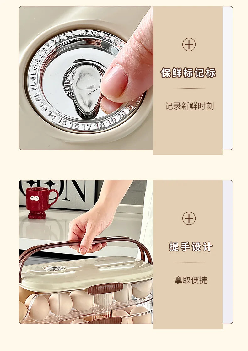 Household Multi-layer Automatic Rolling Egg Storage Box Kitchen Egg Rack Tray Refrigerator Timing Special Egg Carton