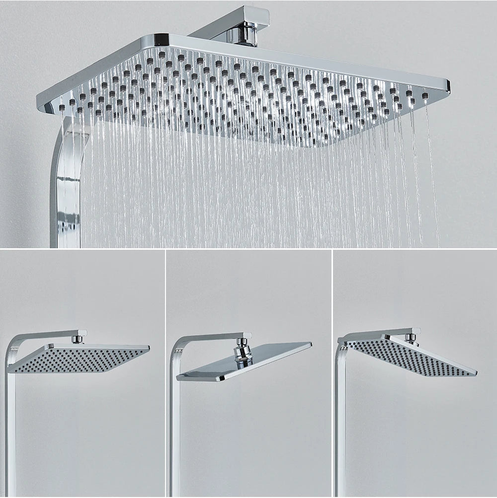 Black Golden Shower Head Rainfall , Rainfall Showerhead