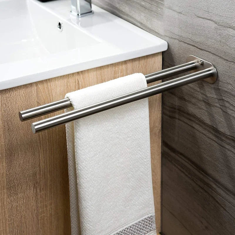 Bathroom Towel Rack Stainless Steel Holder Double Towel Rack