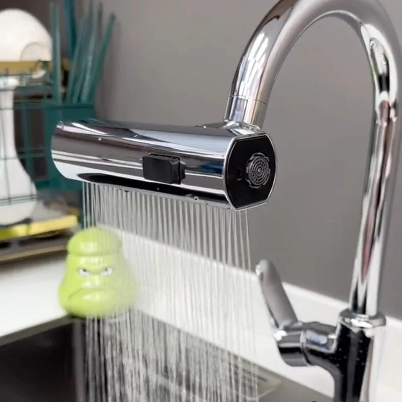 Premium Copper 360° Swivel Kitchen Faucet Head - 3 Modes (Bubble/Blade/Waterfall)