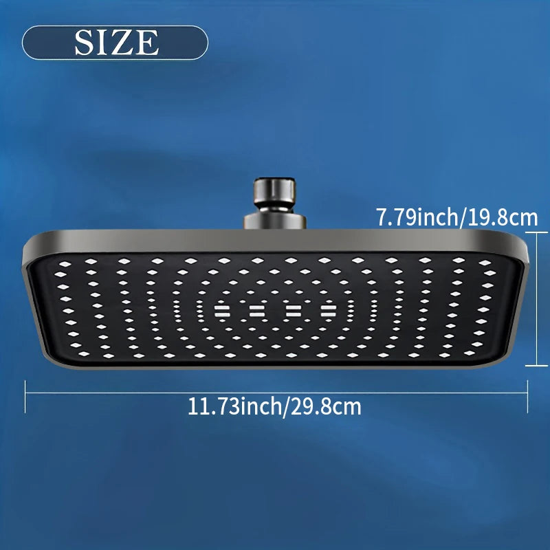 Luxury Bathroom Showerhead, Adjustable Angles, Anti-Clogging Silicone Nozzles,