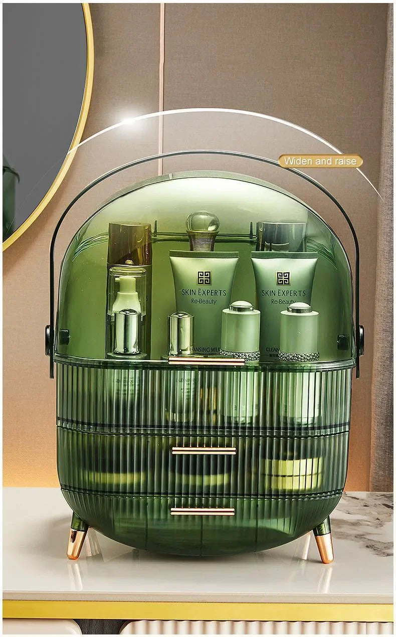 Cosmetics Storage Box Large Makeup Organizer Drawers Dustproof Display Cases for Vanity Makeup Brushes Holder with Lid