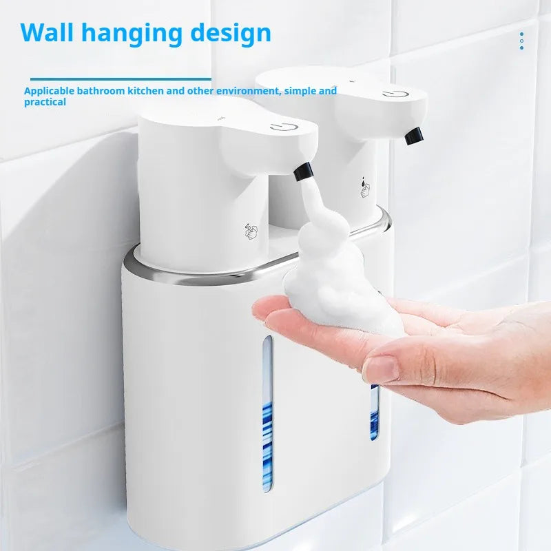 New large capacity automatic induction soap dispenser foam machine double head soap dispenser wall mounted hand sanitizer