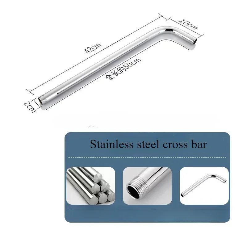 Wall-mounted Stainless Steel Shower Head Extension Arm Rain Extension Tube