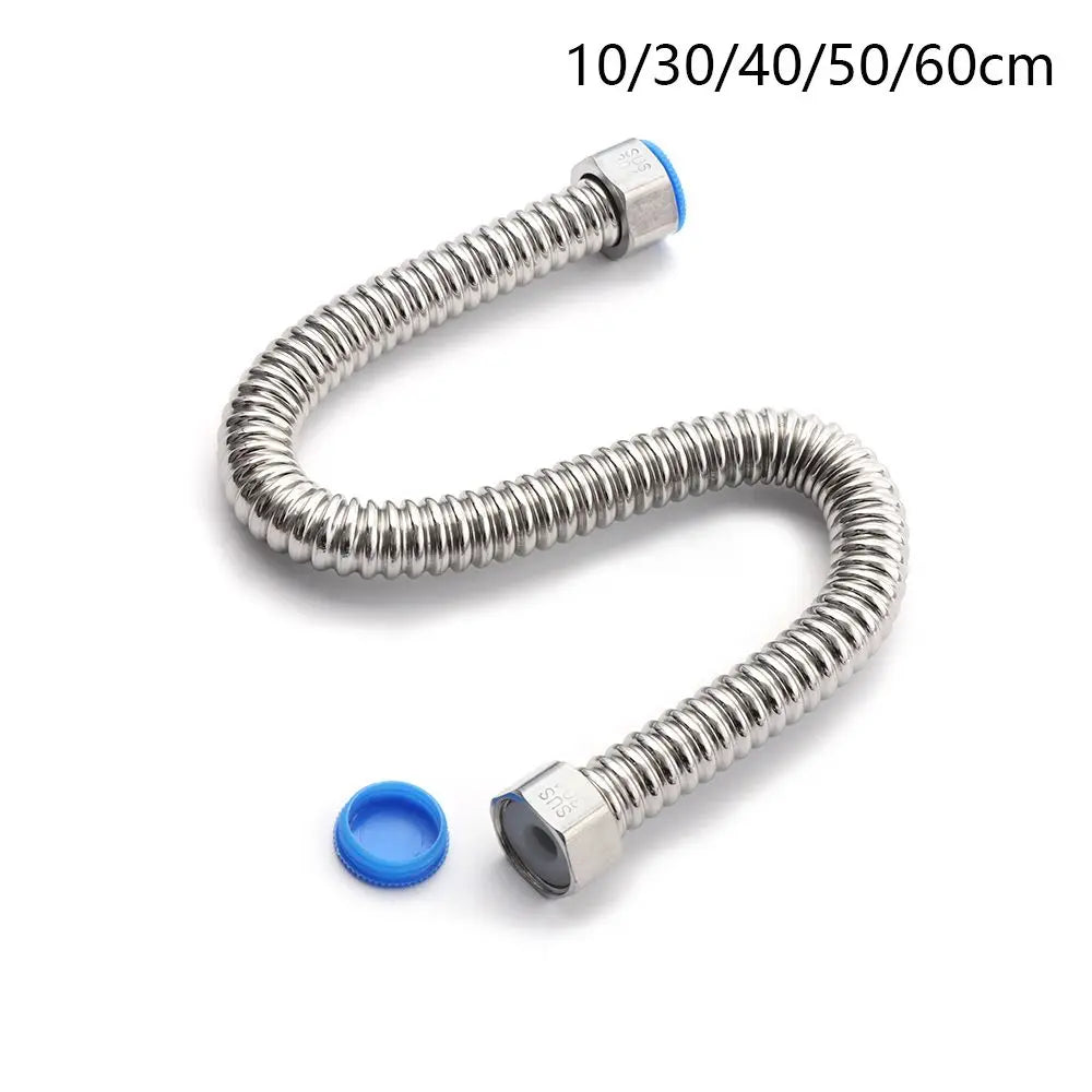 G1/2" Stainless Steel Corrugated Supply Hose Water Heater Connector Plumbing Pipe Hose Tube Thickened Extendable Hose Tube