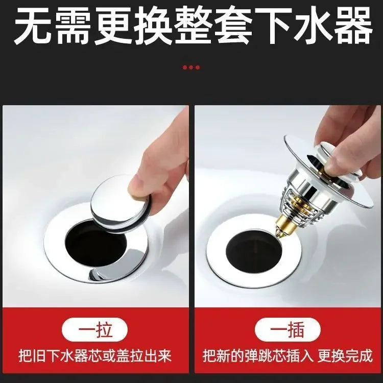 Leak Proof Toilet Washbasin Accessory Press Type Deodorizing Plug