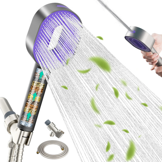 Hibbent Shower Heads with Handheld 3 Spray Combo, Detachable Filtered