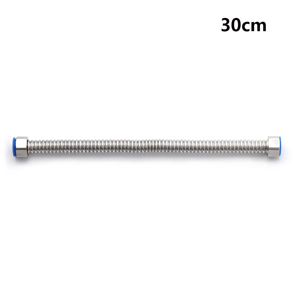 G1/2" Stainless Steel Corrugated Supply Hose Water Heater Connector Plumbing Pipe Hose Tube Thickened Extendable Hose Tube