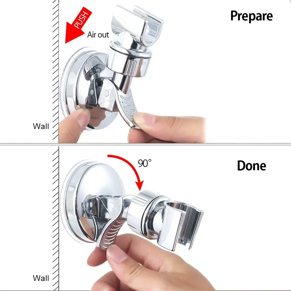 Adjustable Strong Suction Cup Shower Rack No Drill Removable Shower Head Bracket