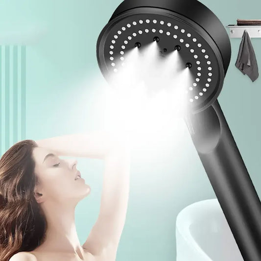 Black 5 Modes Shower Head Adjustable High Pressure ,Massage Shower Head
