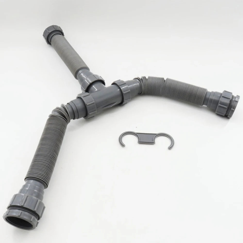 Comprehensive Plumbing Solution Double Sink Drain Kit with Flexible P Trap Pipes