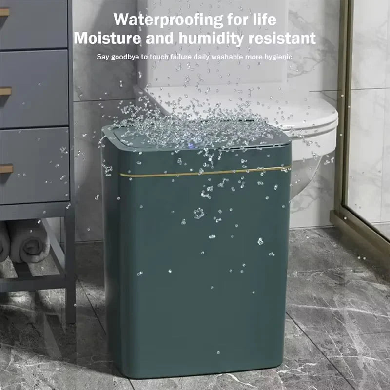 15-Liter Smart Trash Can Automatic Touchless, Waterproof Sensor Trash Bin for Bathroom Kitchen Bedroom, Odorless Modern Basket