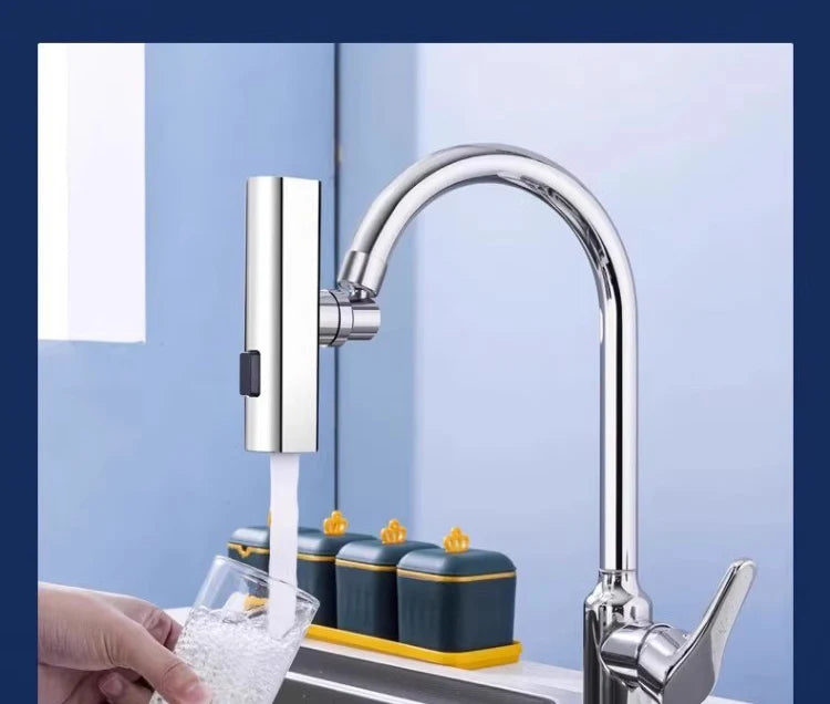 Kitchen Waterfall Three-mode Universal Swivel Extension Faucet