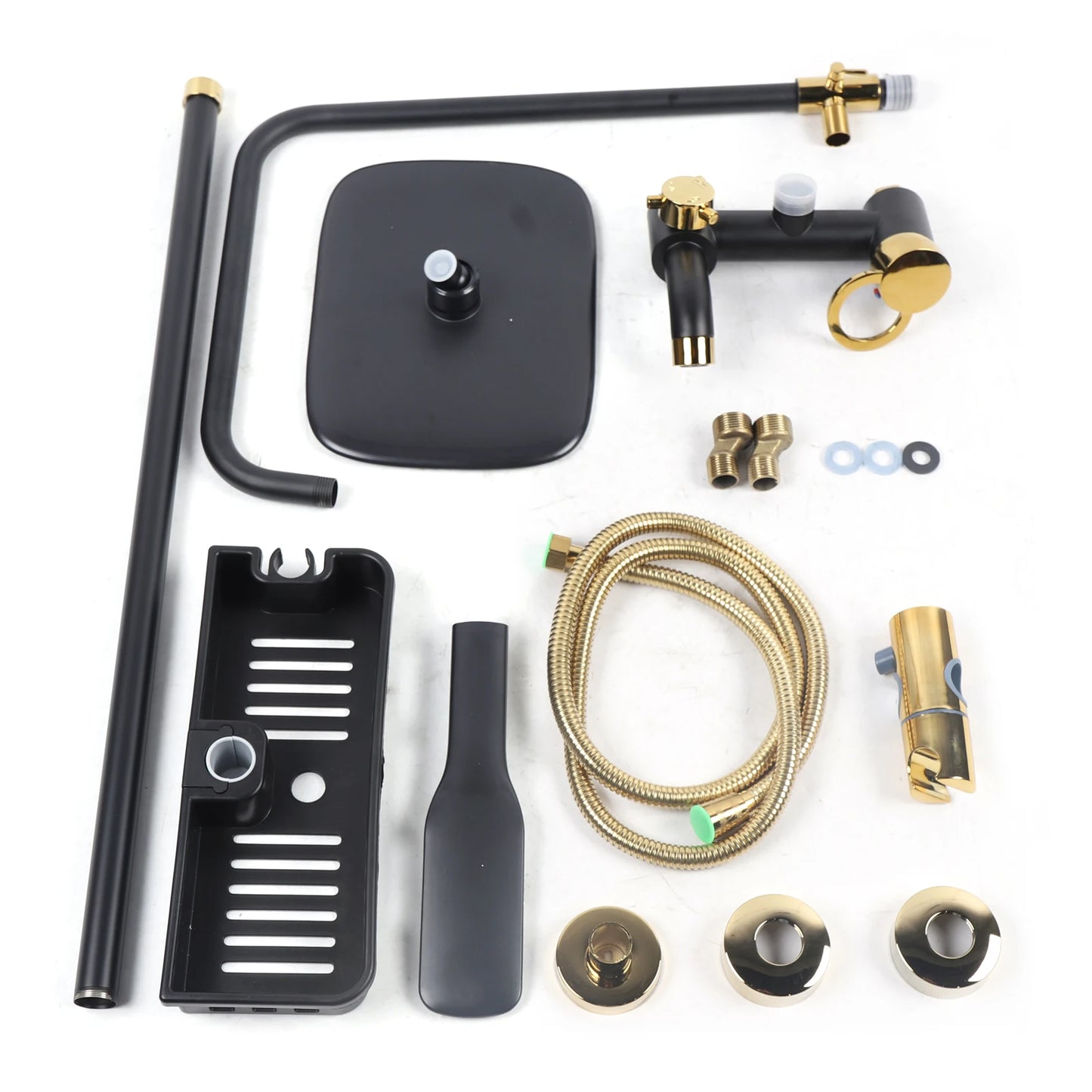Black Shower Set Faucet Rainwater Manual System High-Quality