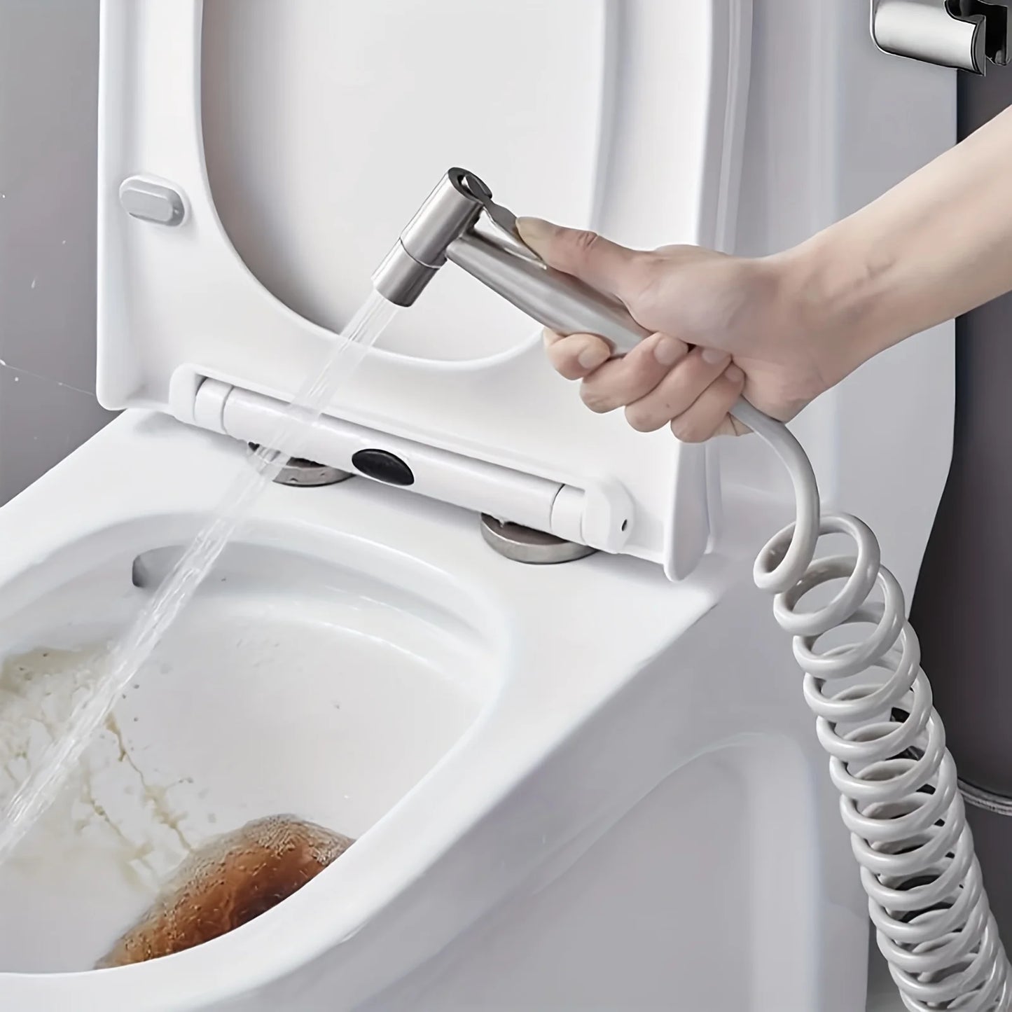 Pack of 3 Handheld Bidet Sprayer Stainless Steel with Hook and Shower Hose