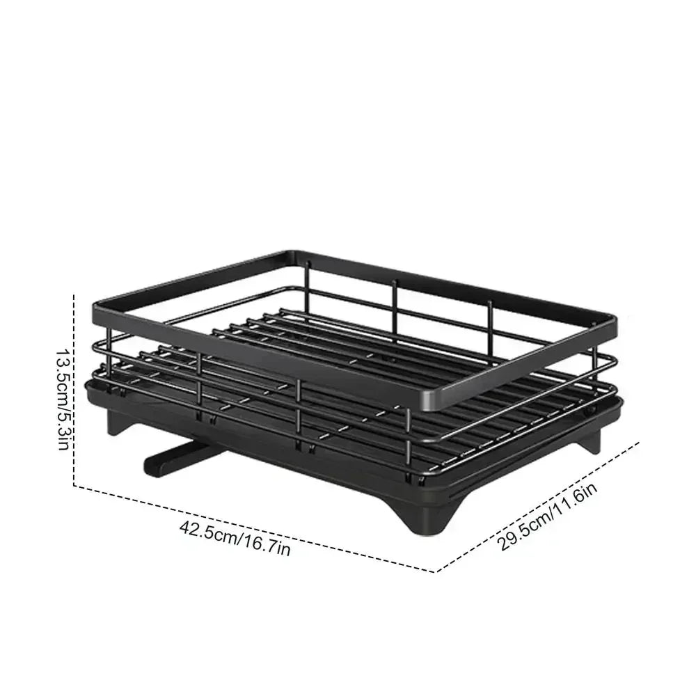 Bowl Rack - 2 Tier Dish Drainer Storage Adjustable Space Saving Kitchen Utensil Organizer for Plates Cups Cutlery