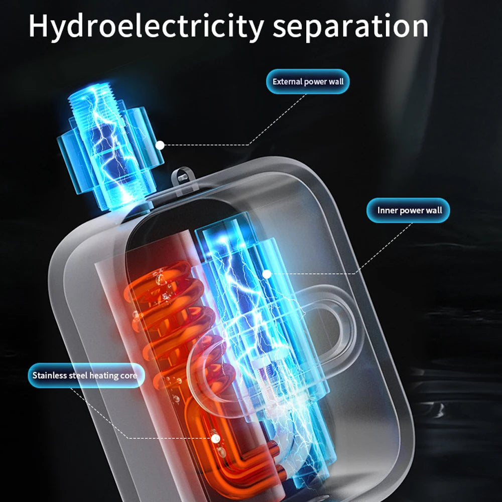 Small Instant Electric Water Heater LCD Temperature Display IPX4 Quick Heating Shower Water Heating Device Set