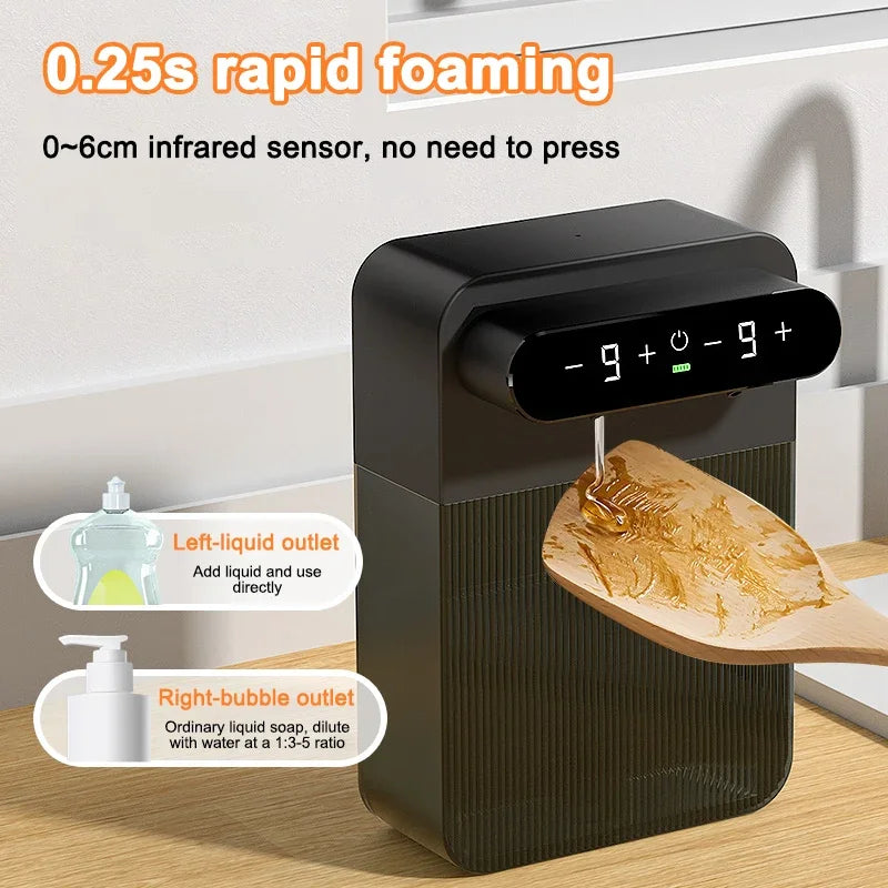 3000mAh Automatic Foam and Gel Soap Dispenser Wall Mounted Smart Display Touchless Sensor Foam Dispensers Hand Washer Bathroom