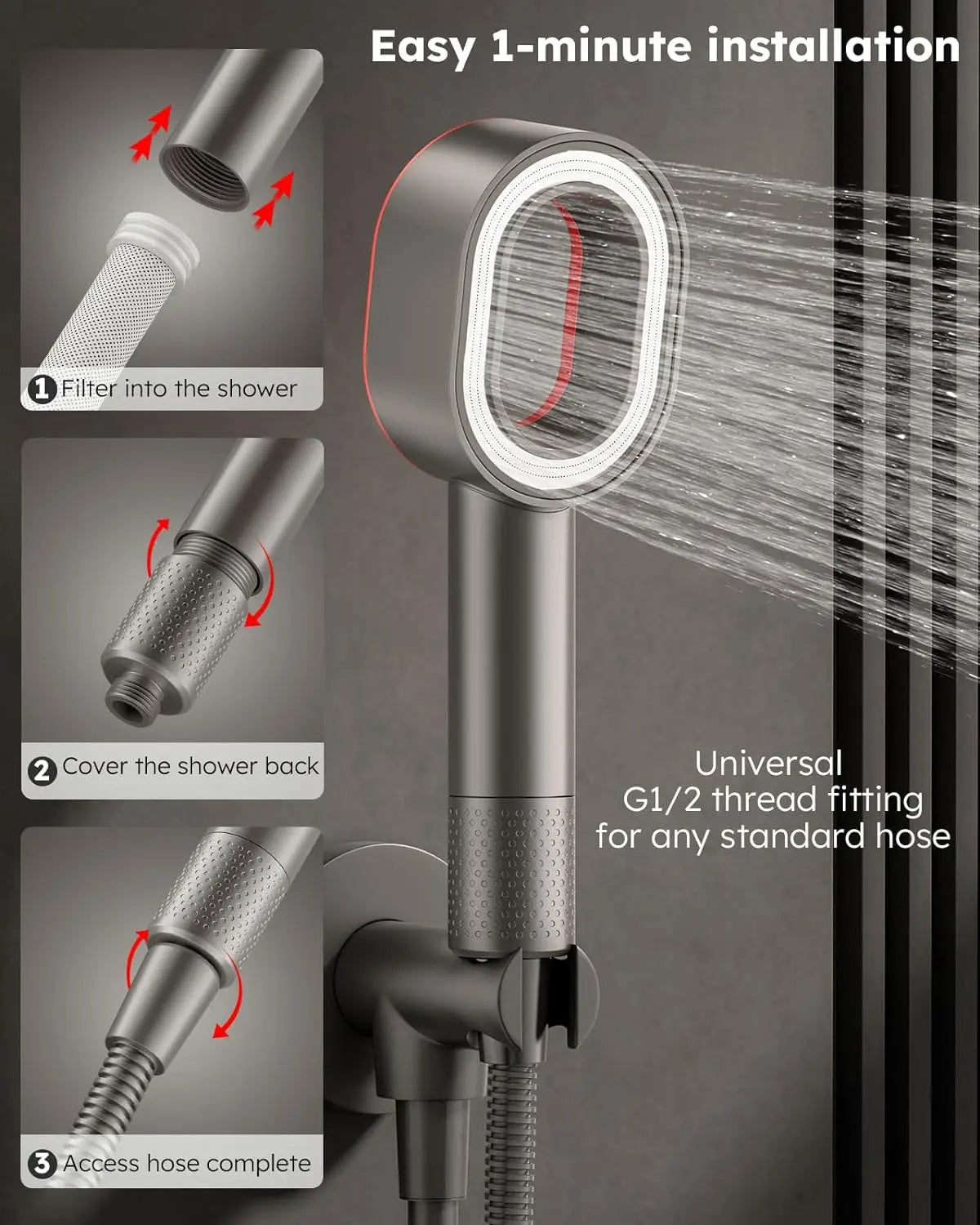 Filter Shower Head High Pressure Beauty Rain Faucet Shower head Filtration Purification