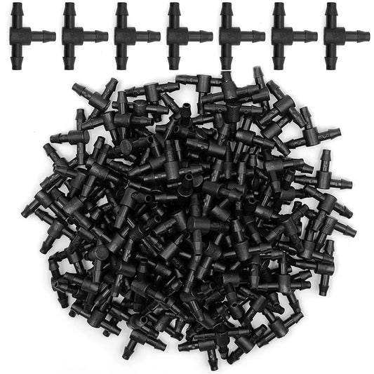 50PCS Plastic Barbed 3-Way TEE Connector for 4/7mm Tubing Watering Pipe Hose Couplings Micro Drip Irrigation Garden Tools