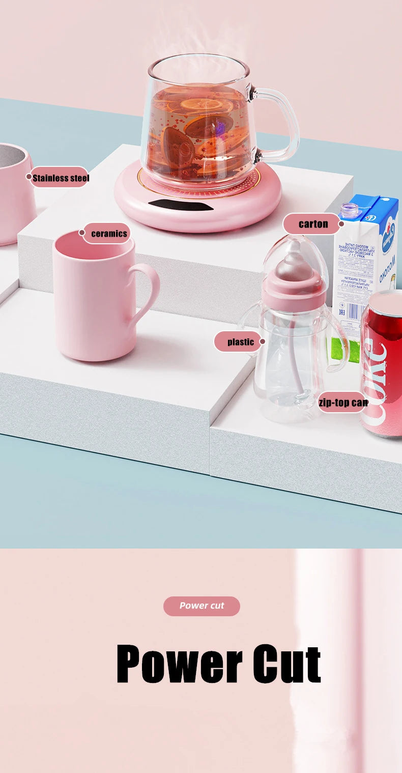 Thermostatic Heating Coaster USB Home Heating Coaster 3-speed Adjustment Heating 55 Degrees Constant Temperature