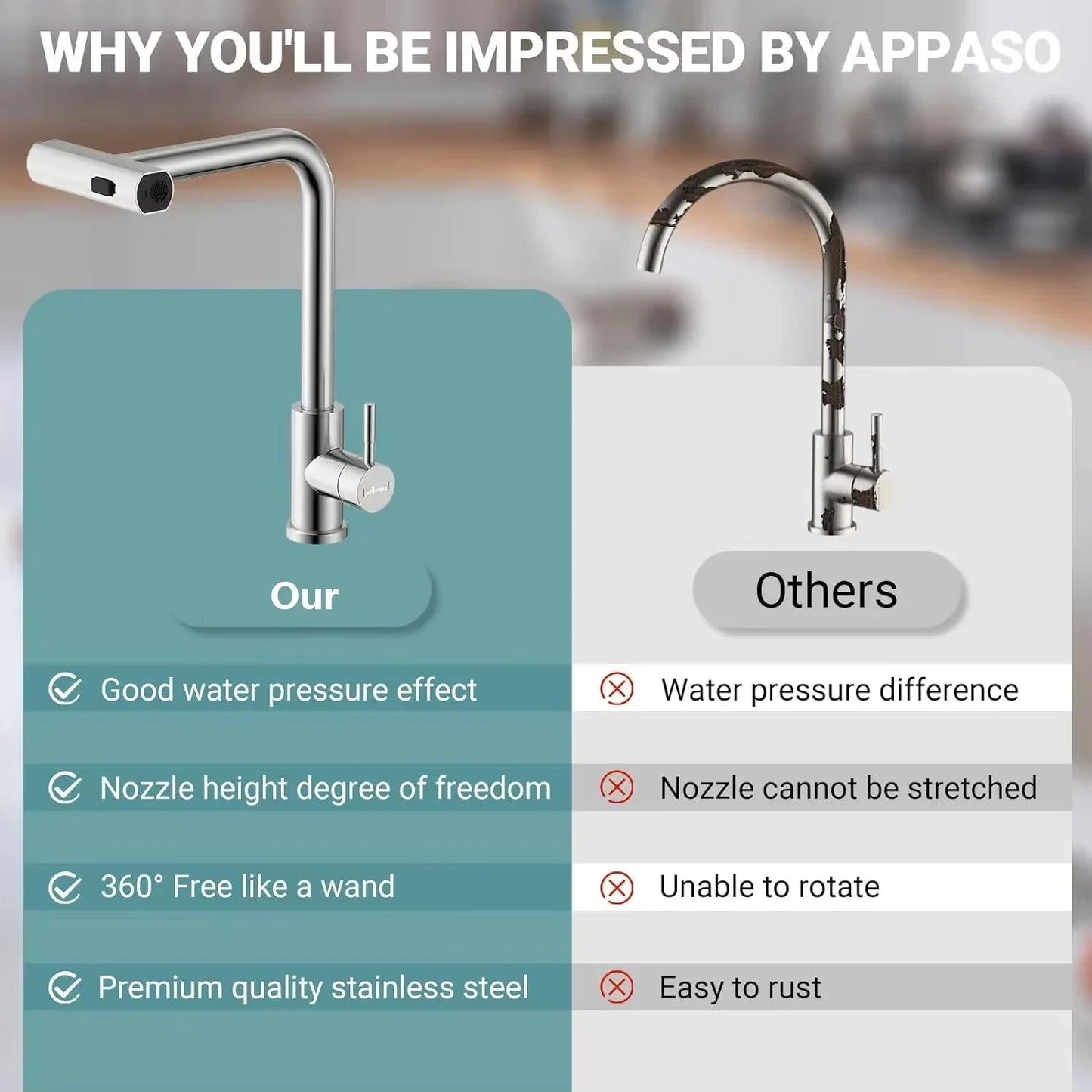 Pull Out Kitchen Faucet, Flexible Hot and Cold Water Kitchen Sink Mixer , Deck Mounted with Stream Shower Mode