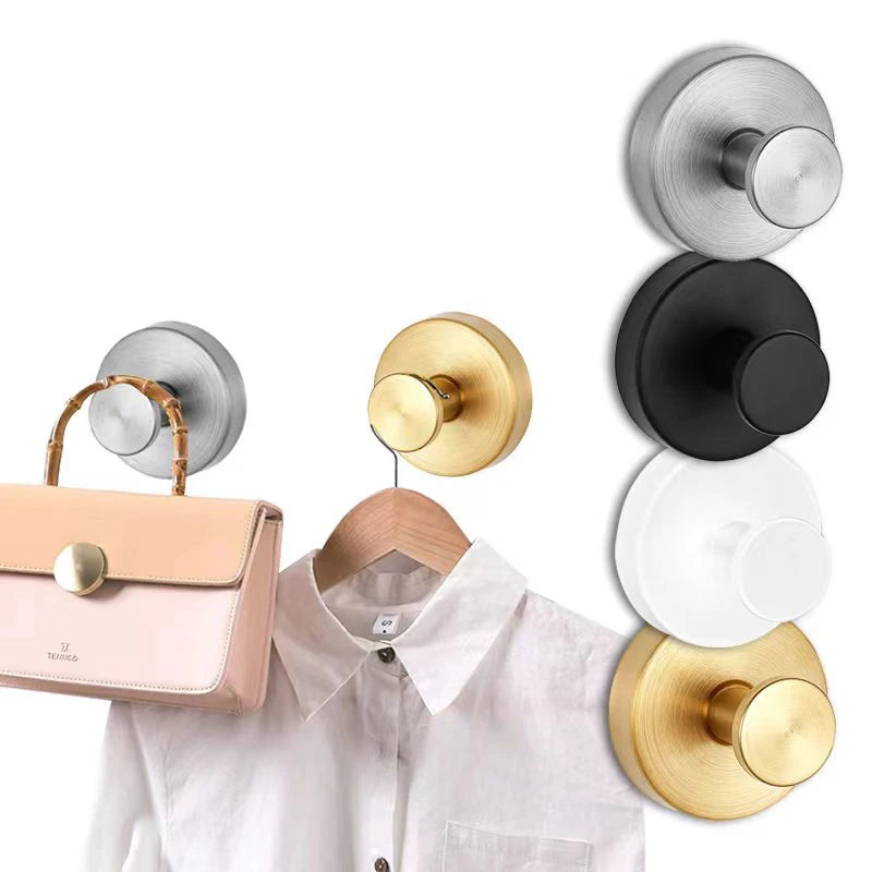 Reusable Stainless Steel Suction Cup Hook Waterproof Wall Mount Hooks Punch-free Kitchen