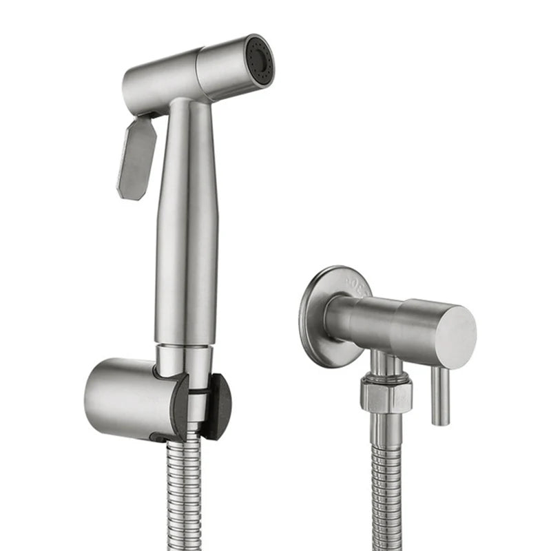 Handheld Toilet Bidet Sprayer With Brass Valve Stainless Steel