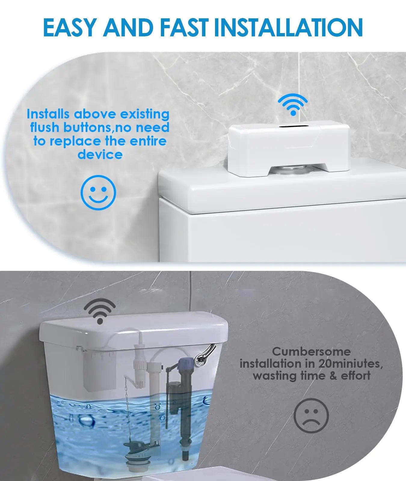 Automatic Toilet Flusher Smart Touchless Toilet Flush Kit