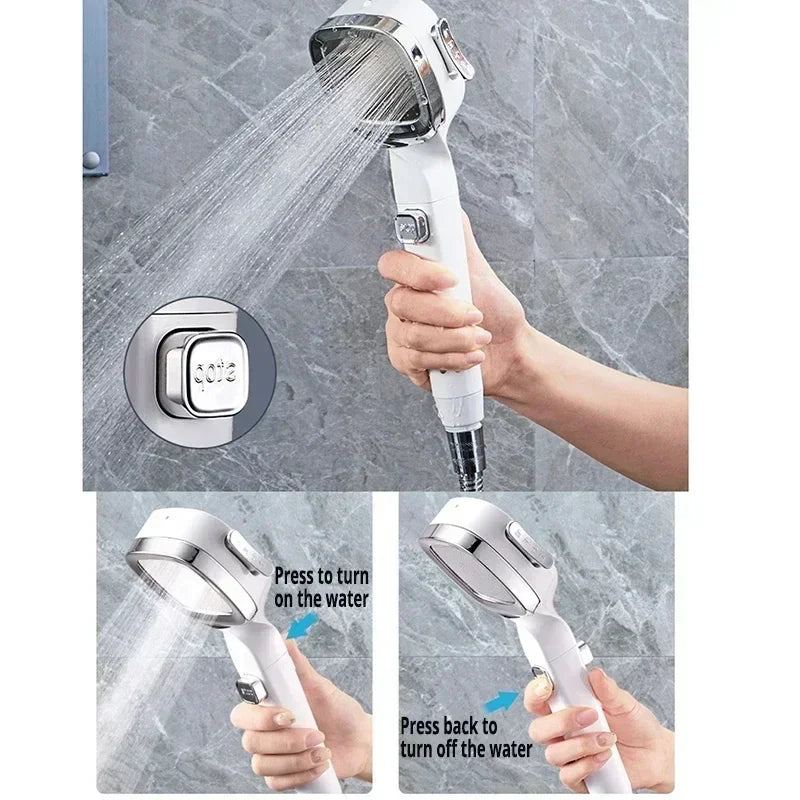 Shower Booster Showerhead Powerful Booster Modes Handheld Showers Head