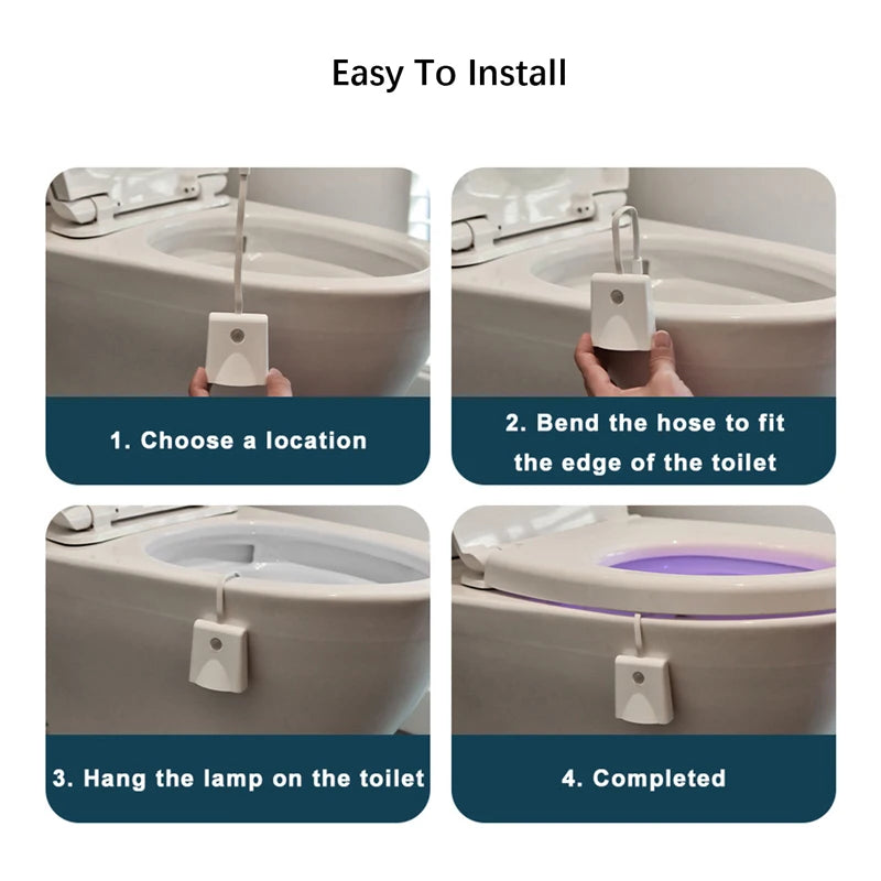 Motion Sensor Toilet Night Light 8-Color Changes