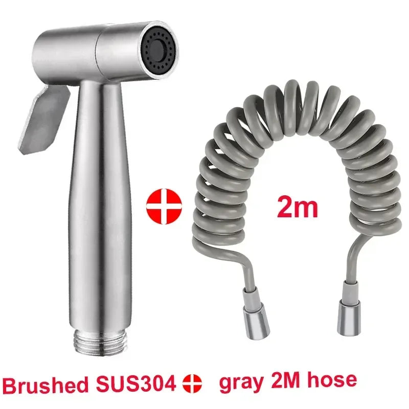 304 Stainless Steel Spray Gun Shower Handheld Bidet Sprayer Set