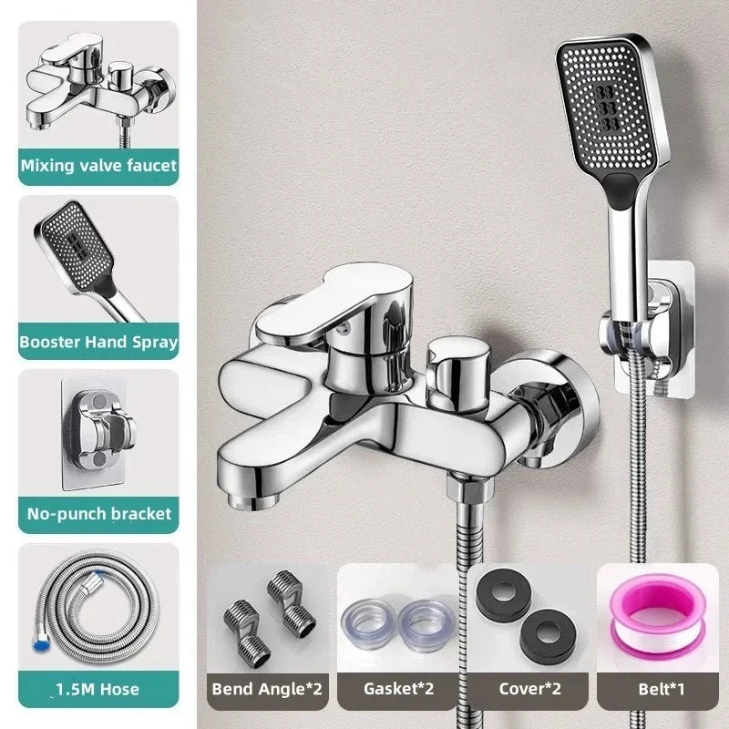 Bathroom Shower Faucet Mixing Valve Shower ,Shower Set Bathtub Mixing Switch Triple Hot and Cold Faucet