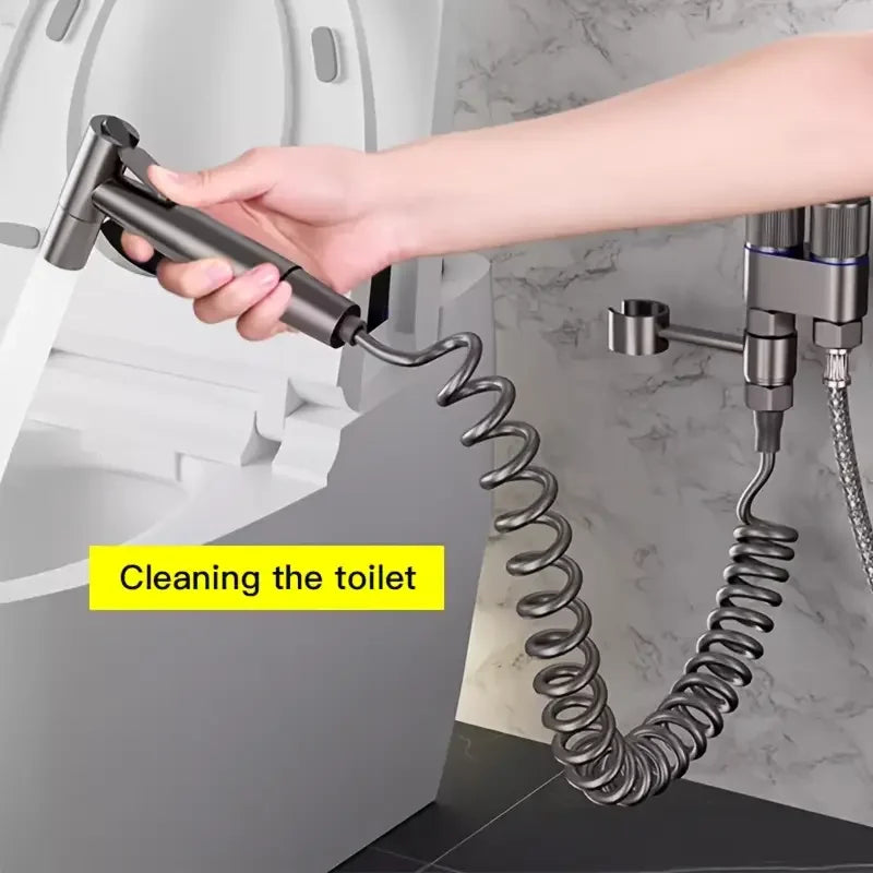 Modern Dual mop toilet cleaning faucet, wall mounted