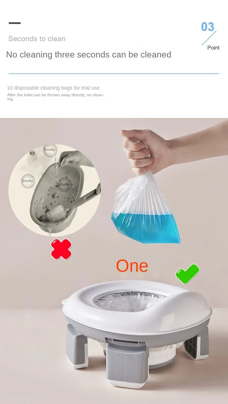 3 in 1 Travel Toilet Seat Foldable Children Potty with Bags Baby Pot Portable Silicone Baby Potty Training Toilet Seat