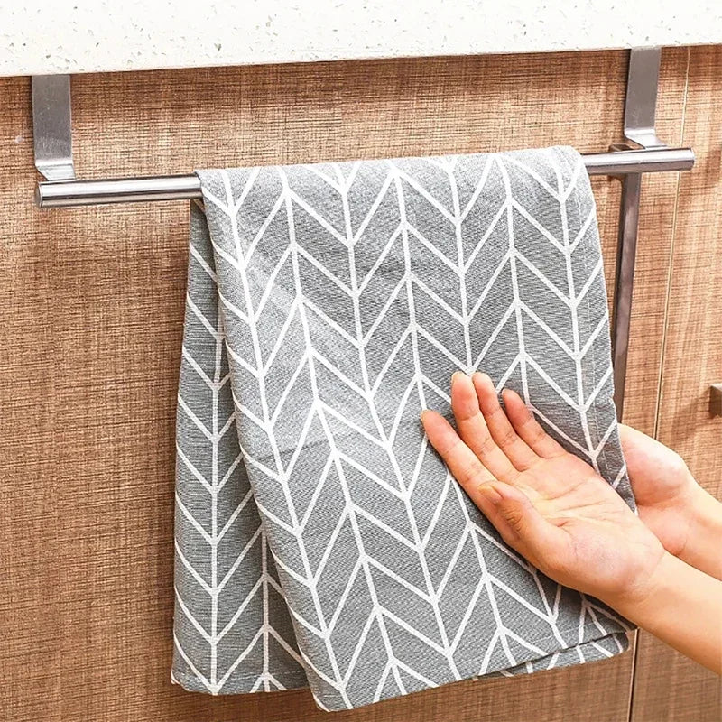 Towel Rack Over Door Towel Bar Hanging Holder,Stainless Steel Bathroom Kitchen Cabinet non-drilling rack