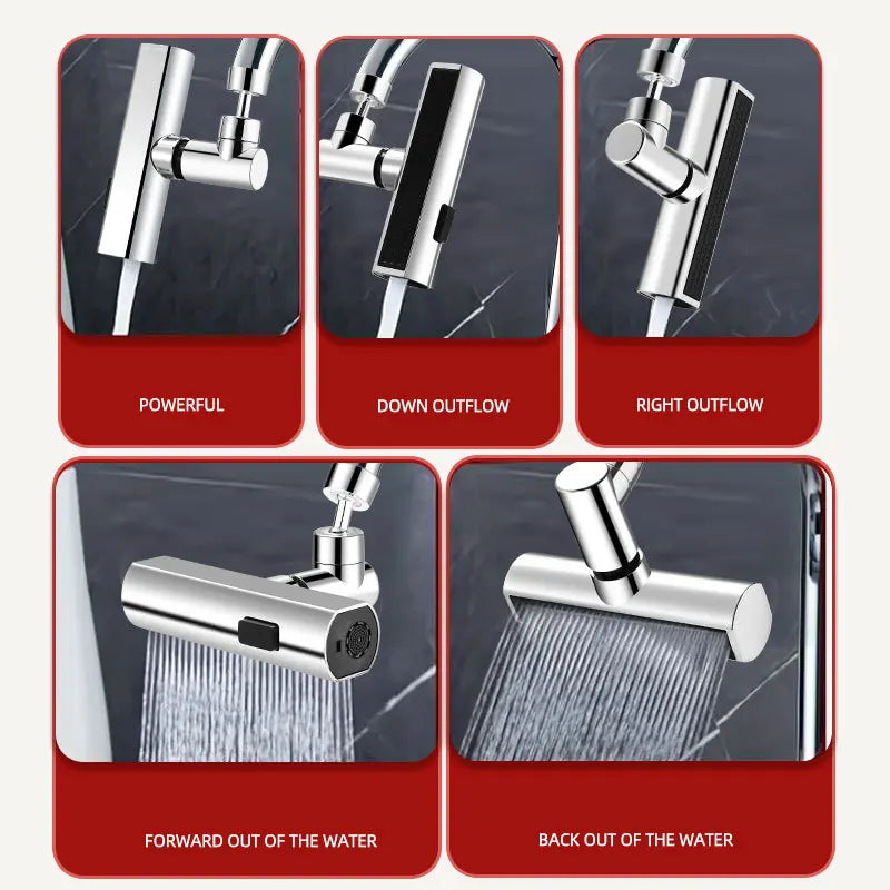 Kitchen Waterfall Three-mode Universal Swivel Extension Faucet