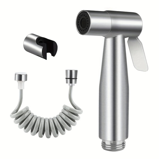 Pack of 3 Handheld Bidet Sprayer Stainless Steel with Hook and Shower Hose