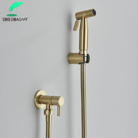 Handheld Toilet Bidet Sprayer With Brass Valve Stainless Steel