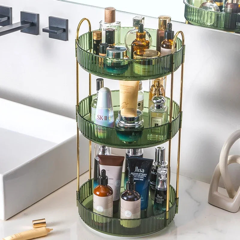 Rotating Makeup Organizer for Vanity 3 Tier Skincare Organizers