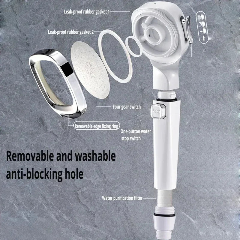 Shower Booster Showerhead Powerful Booster Modes Handheld Showers Head